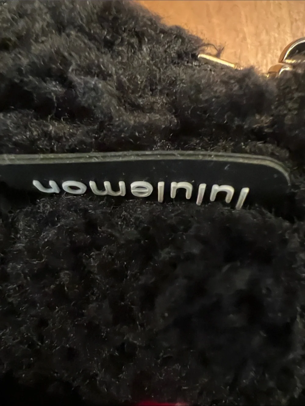 Lululemon Black Sherpa Fleece Belt Bag Gold Hardware 2L EUC